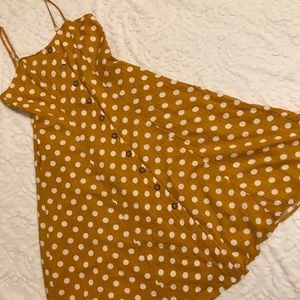 Mustard yellow polka dot sundress